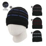 Thermaxxx Men's Hat w/ Fur Lining Dash Stripes