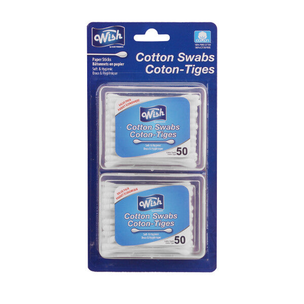 Wish Cotton Swabs Paper 50CT*2PK