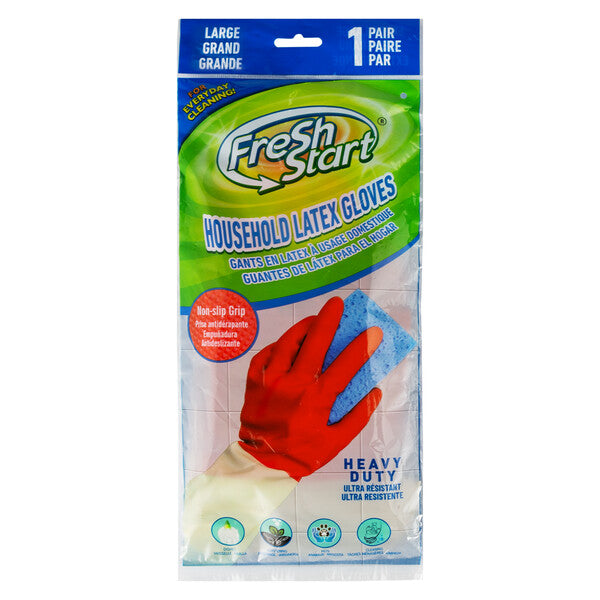 Fresh Start Latex Household Glove Red HD L