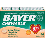 Bayer Aspirin Chewable Tablets Orange Flavored 36ct