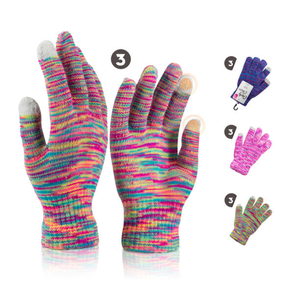 Cindy Claire Winter Glove Multi Tone w/ Touch
