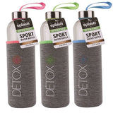 Splash Glass Bottle 20oz Sleeve Detox Holder Chrome Top 1pk