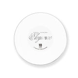Elegance Plate 7.5" White + Rim Stamp Silver