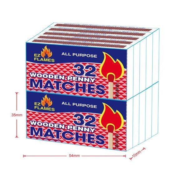 EZ Flames Wooden Penny Matches 10PK 32CT