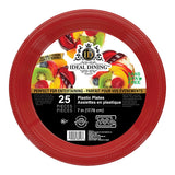 Ideal Dining Plastic Plate 7in Red 25CT