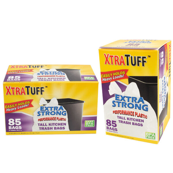 Xtratuff Trash Bag Box 13 Gal 85CT White