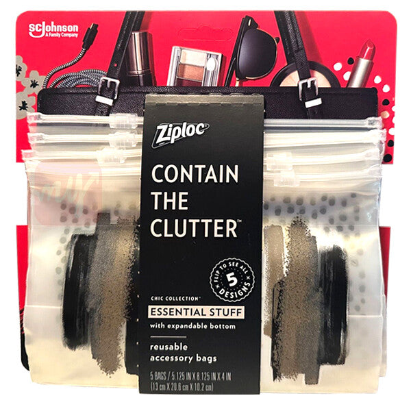 Ziploc Reusable Bag 5 Count CHIC Assorted
