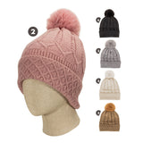 Cindy Claire Ladies Pom Hat w/Fur Lining