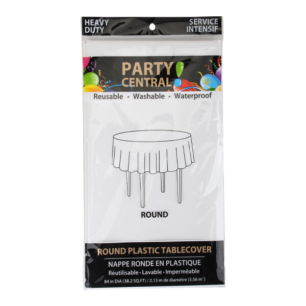 Table Cloth Round White 84In