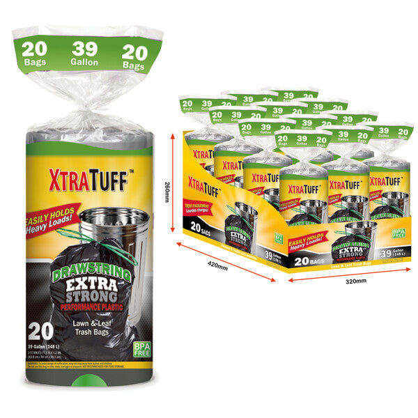 Xtratuff Trash Bag Drawstring 39G 20CT