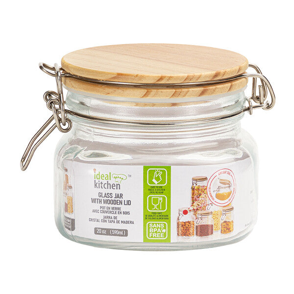 Ideal Kitchen Glass Jar w/ Bamboo Lid 19.95 oz