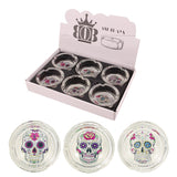 Glass Ashtray Display Skulls