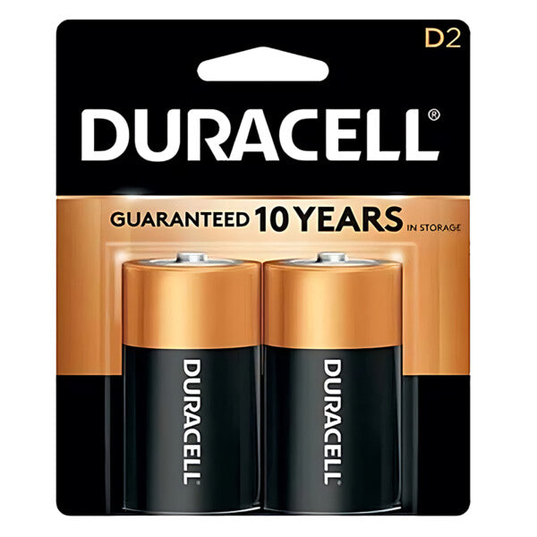 Duracell Coppertop D Batteries - 2 Pack Alkaline Battery
