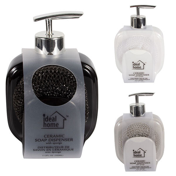 Ceramic soap dispensar with sponge 330ml