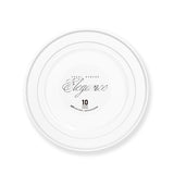 Elegance Plate 6.25" White + 2 Lines Stamp Silver