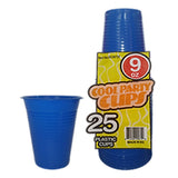 Plastic Cups 9oz blue Color 25pc 48ct
