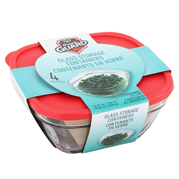 Fresh Guard Glass Container 12.5+22.65oz 4PK Set