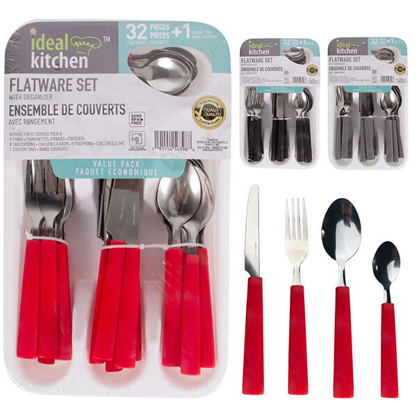 Ideal Kitchen 32PK FLATWARE SET WITH ORGANIZER