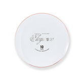 Elegance Plate 7.5" White + Rim Stamp Rose Gold