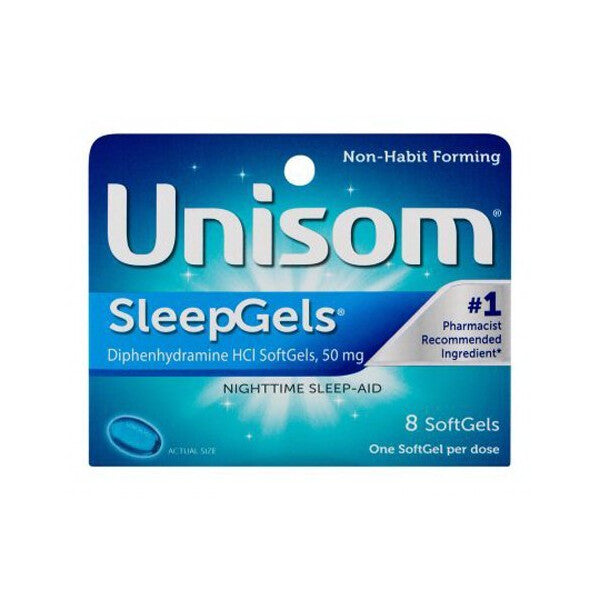 Unisom SleepGels Diphenhydramine HCl SoftGels 8CT