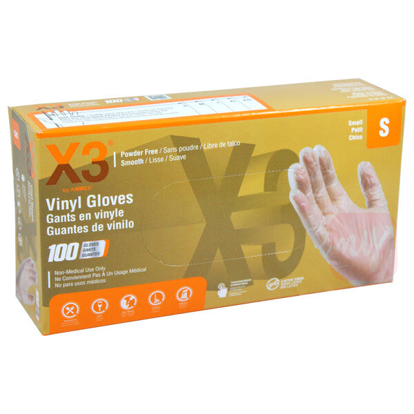 Ammex Vinyl Gloves 100CT Small