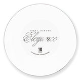 Elegance Plate 10.25" White + Rim Stamp Silver