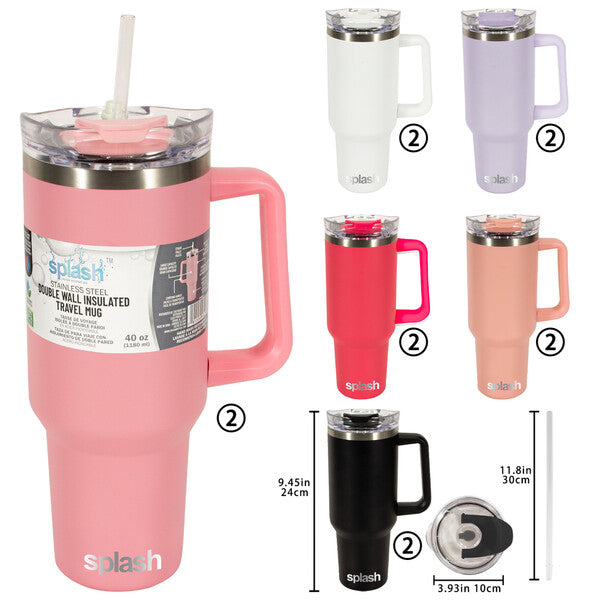 Splash Bottle Stainless Steel Travel Mug 40 OZ