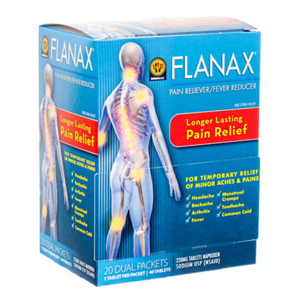 Flanax Pain Reliever Fever Reducer Longer Lasting 20  Dual Packets
