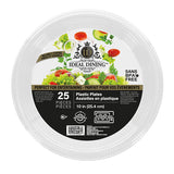 Ideal Dining Plastic Plate 10in White 25CT