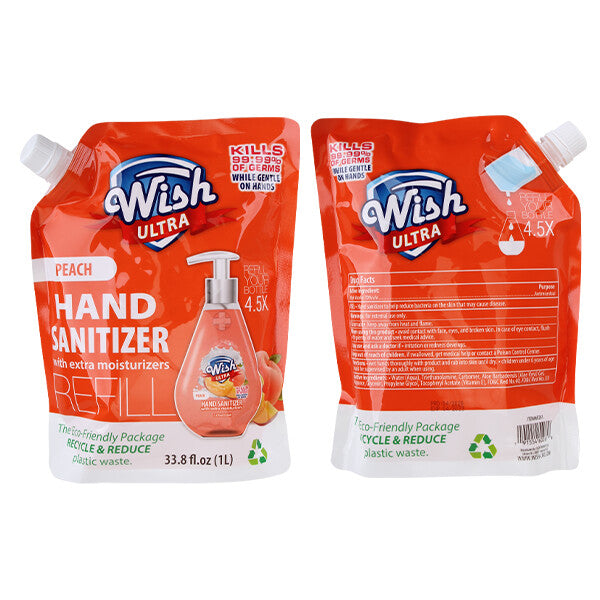 Wish Ultra Hand Sanitizer Refill 33.8oz Peach