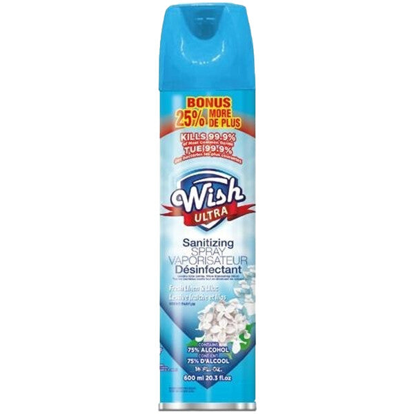 Wish Sanitizing Spray Aerosol 20.29oz Fresh Linen & Lilac