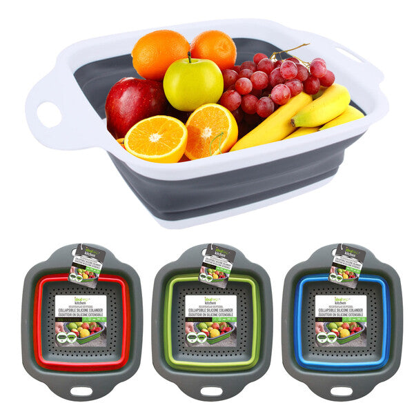Ideal Kitchen Collapsible Silicone Colander  Square