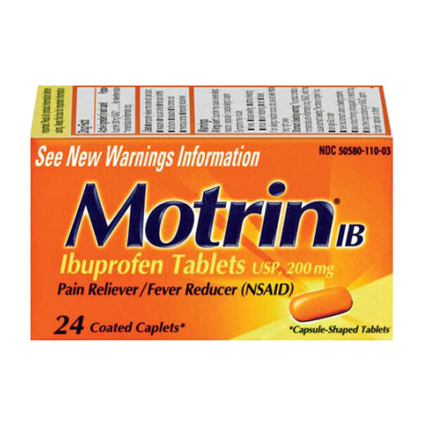 Motrin IB Pain Reliever Fever Reducer 24 Caplets Expired