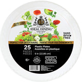 Ideal Dining Plastic Plate 9in White 25CT
