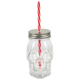 Splash Skull Glass Mug w/ Straw 16.57 oz