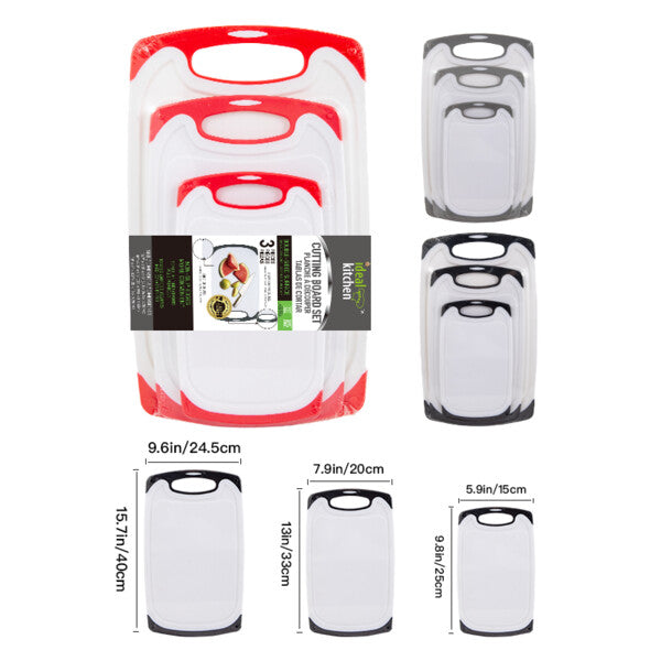 Ideal Kitchen Plastic Cutting Board 3PK