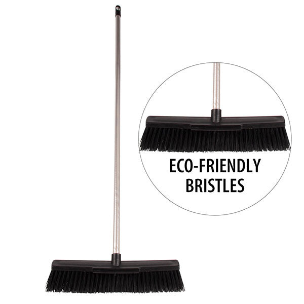 Fresh Start Plastic Broom Large Industrial w/ Metal Stick