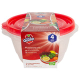Fresh Guard Storage Container Red Round 57.49oz 4PK