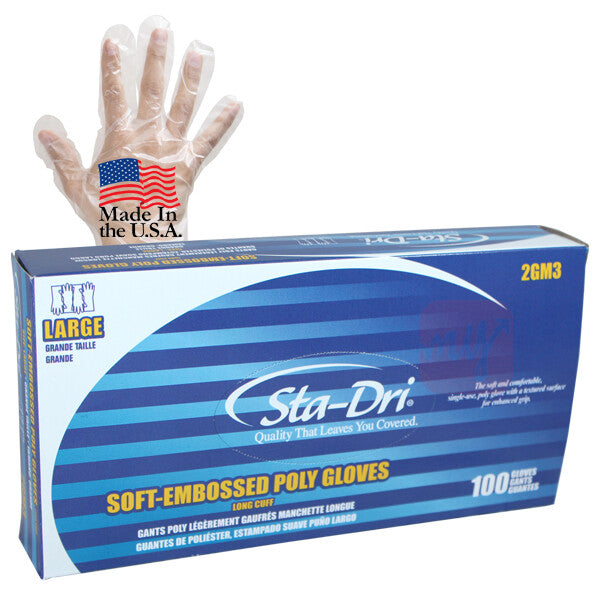 Sta-Dri Poly Gloves 100CT Large