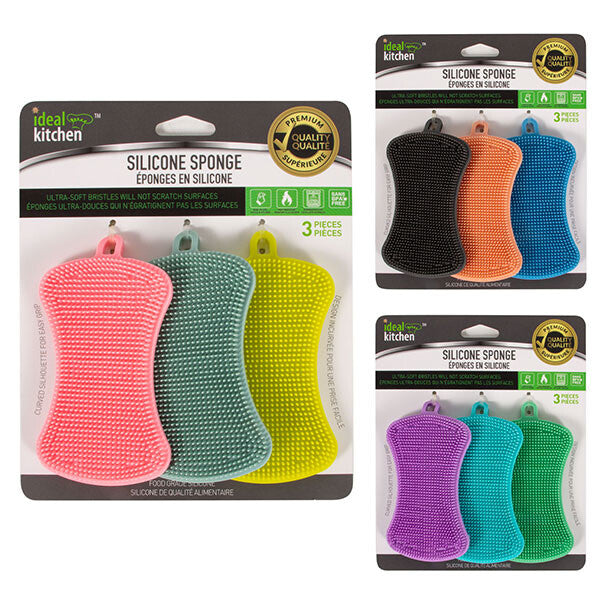 Ideal Kitchen Silicone Sponge Set 3PK
