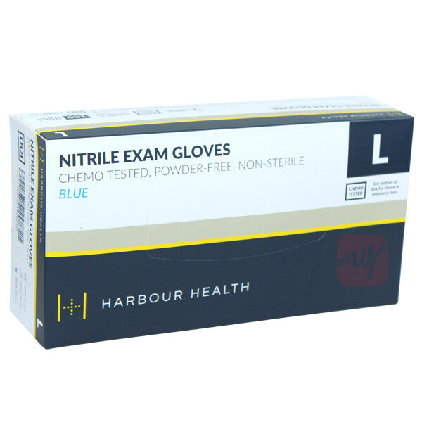 Harbour Health Nitrile Blue Examination Gloves 100ct Large