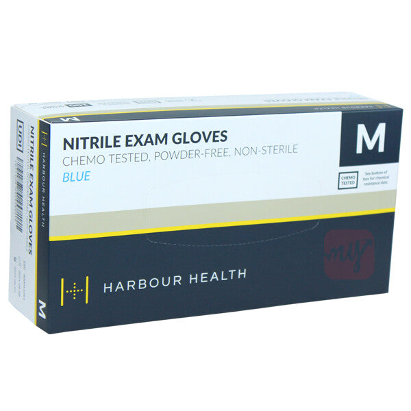Harbour Health Nitrile Blue Examination Gloves 100ct Medium