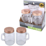 Ideal Kitchen Glass Handle Salt & Pepper Shaker 4oz Rose Gold 2PK
