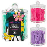 Spa Fusion 200pcs Colored Floss Picks in Acrylic Jar