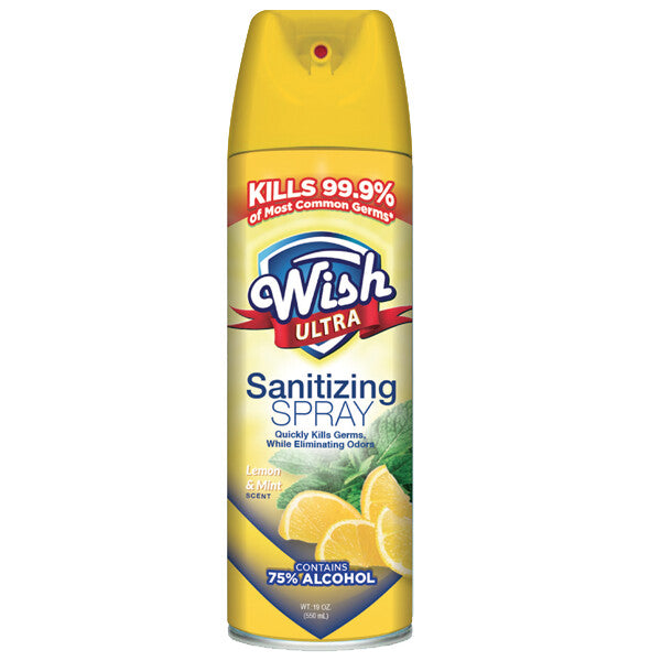 Wish Sanitizing Spray Aerosol 19oz Lemon & Mint