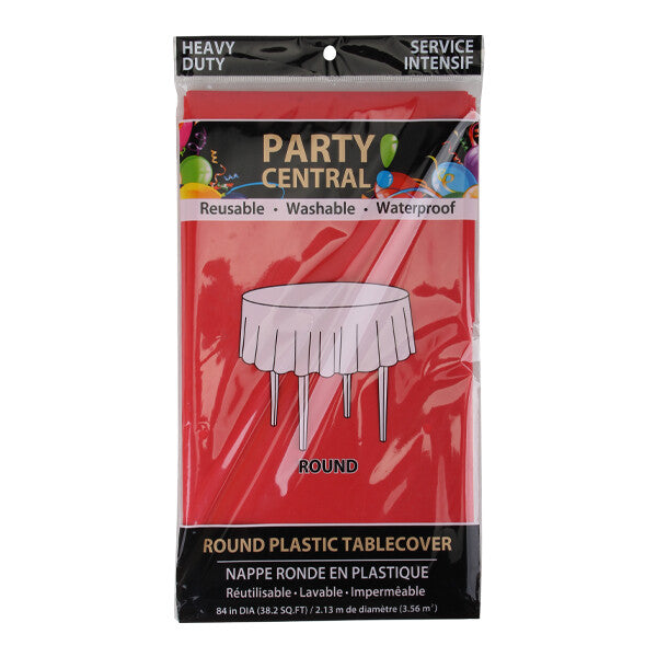 Table Cloth Round Red 84In