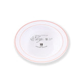 Elegance Bowl 5oz White + 2 Line Stamp Rose Gold