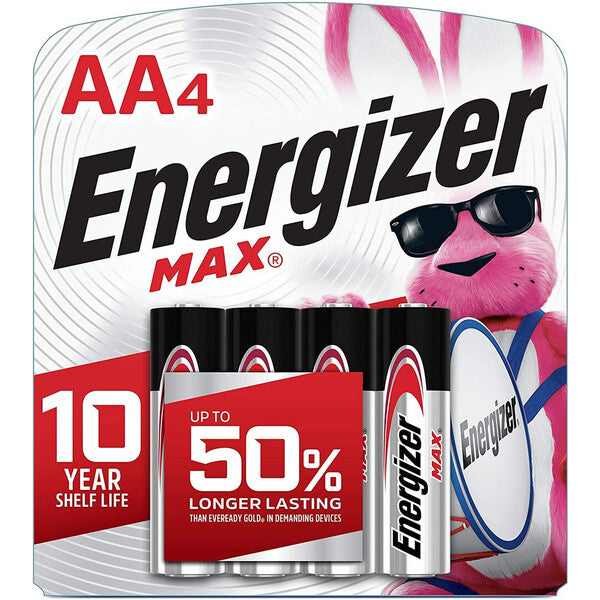 Energizer Max AA Alkaline Batteries - 4 Pack