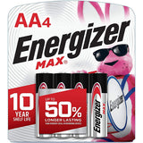 Energizer Max AA Alkaline Batteries - 4 Pack