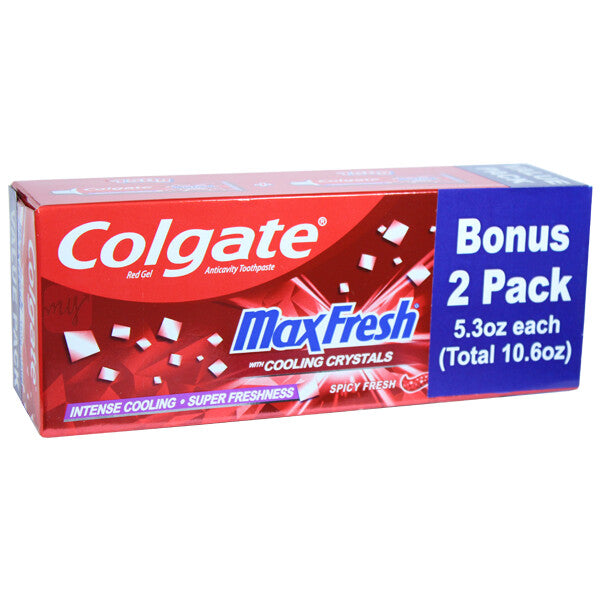 Colgate Toothpaste 5.3oz 2PK (10.6oz) Max Fresh Red